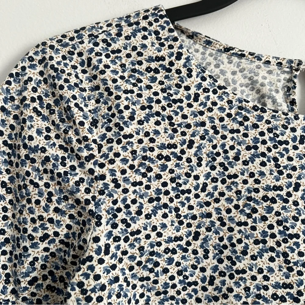 J. Crew Black and White Bell Sleeve Blouse
